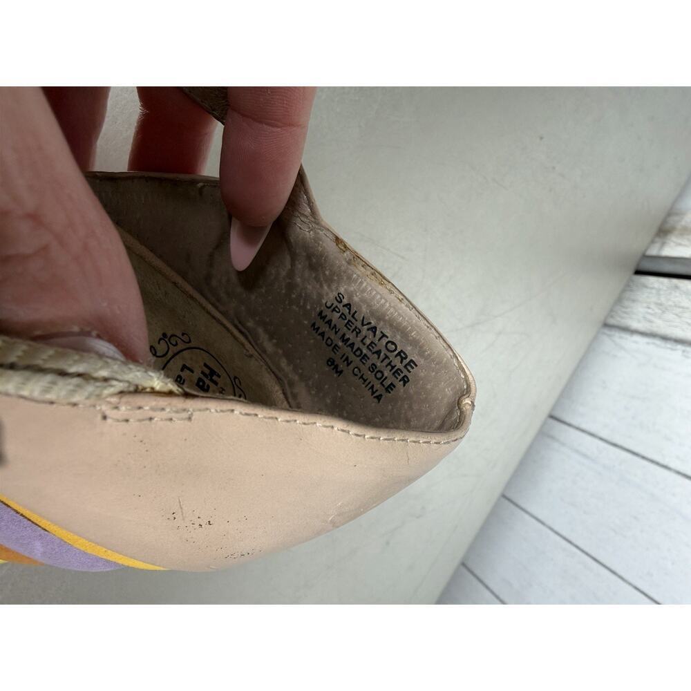 Jeffrey Campbell “Salvatore” Peep Toe Leather & Rainbow Platform Heels Sz 6 RARE - Picture 8 of 8